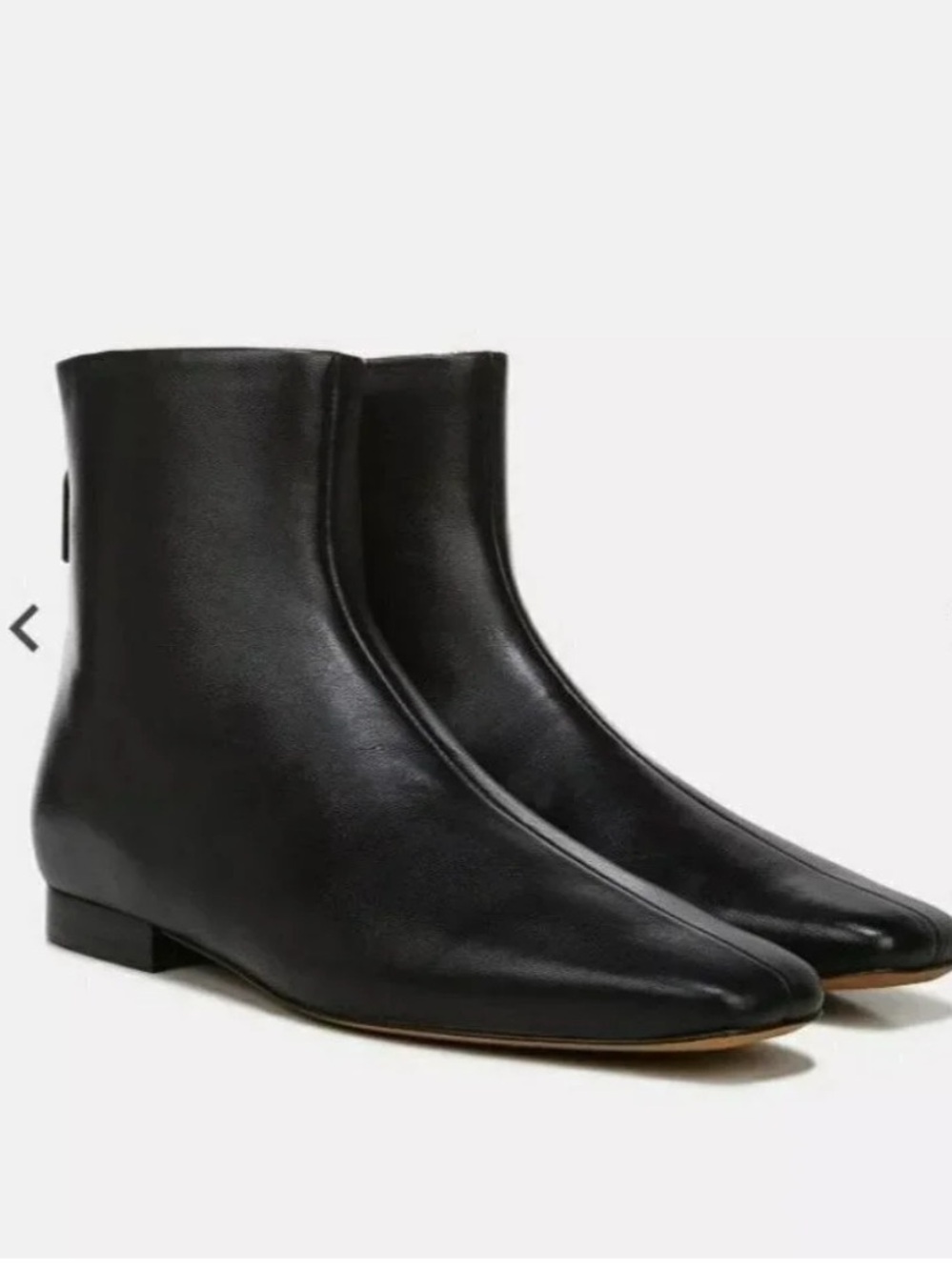 Vince Ness Women's Black Leather Boots Size 6.5 square toe - Picture 2 of 10